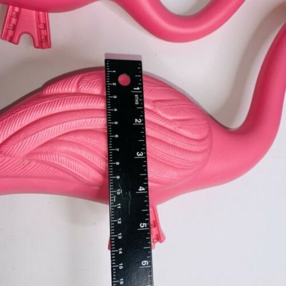 2 Vintage PINK PLASTIC FLAMINGO 20 Inch Blow Mold Yard Decor Garden Lawn - Picture 9 of 12